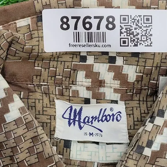 Vintage 80s MOD Marlboro Disco Hippie Shirt Medium 21x29 USA
